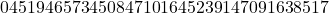 \[0451946573450847101645239147091638517\]