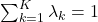 \sum_{k=1}^K \lambda_k = 1