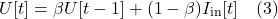 \[U[t] = \beta U[t-1] + (1-\beta) I_{\text{in}}[t] \quad (3)\]