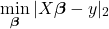 \[\min_{\boldsymbol{\beta}} |X\boldsymbol{\beta} - y|_2\]