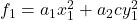 f_1=a_1 x_1^2+a_2 cy_1^2