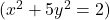 ( x^2 + 5y^2 = 2 )