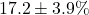 Rendered by QuickLaTeX.com 17.2 \pm 3.9\%