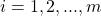 i=1,2,...,m