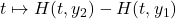 t \mapsto H(t,y_2)-H(t,y_1)