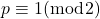 p \equiv 1(\bmod 2)