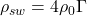 \rho_{sw} = 4 \rho_{0} \Gamma