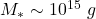 M_{*}\sim10^{15} ~g